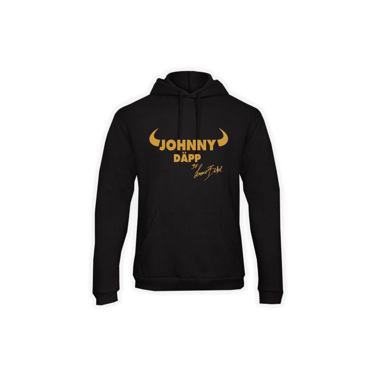 Kapuzen Sweat-Shirt „JOHNNY DÄPP” Logo gold