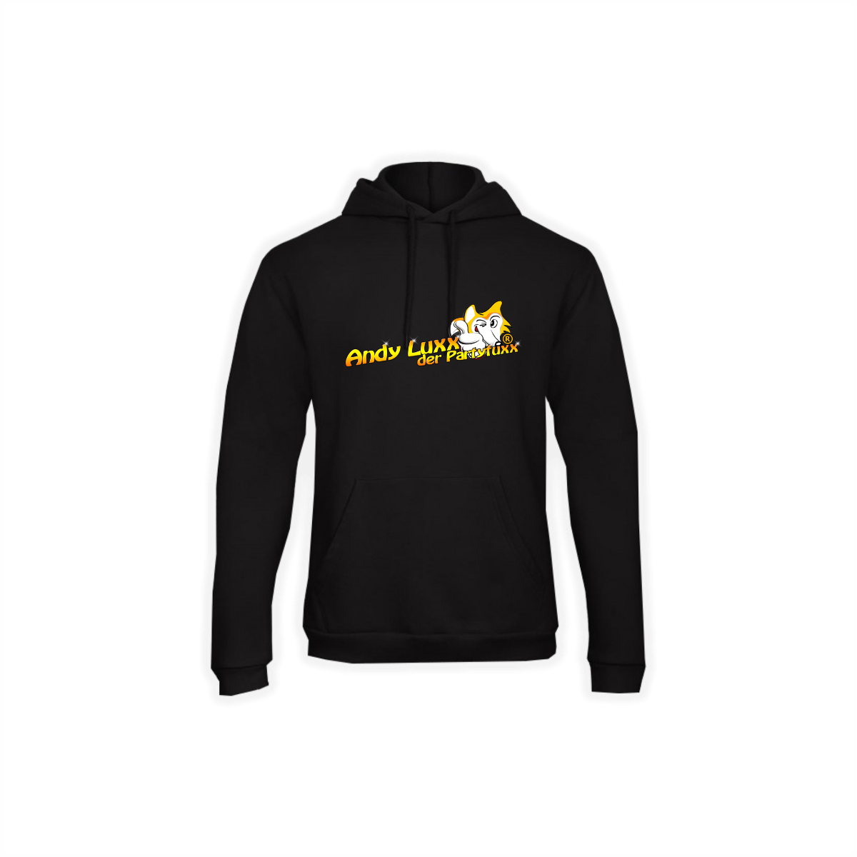 Kapuzen Sweat-Shirt "ANDY LUXX DER PARTYFUXX Logo" gelb, schwarz