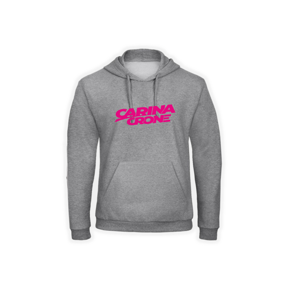 Kapuzen Sweat-Shirt "CARINA CRONE Logo" grau, pinker Druck