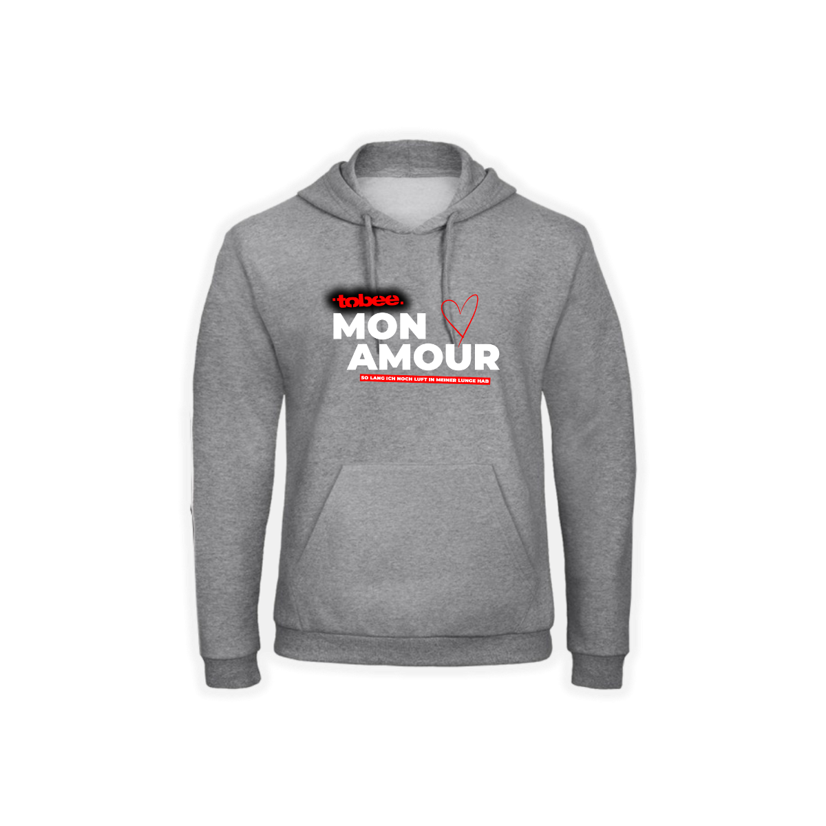 Kapuzen Sweat-Shirt "MON AMOUR - So lang ich noch..." grau