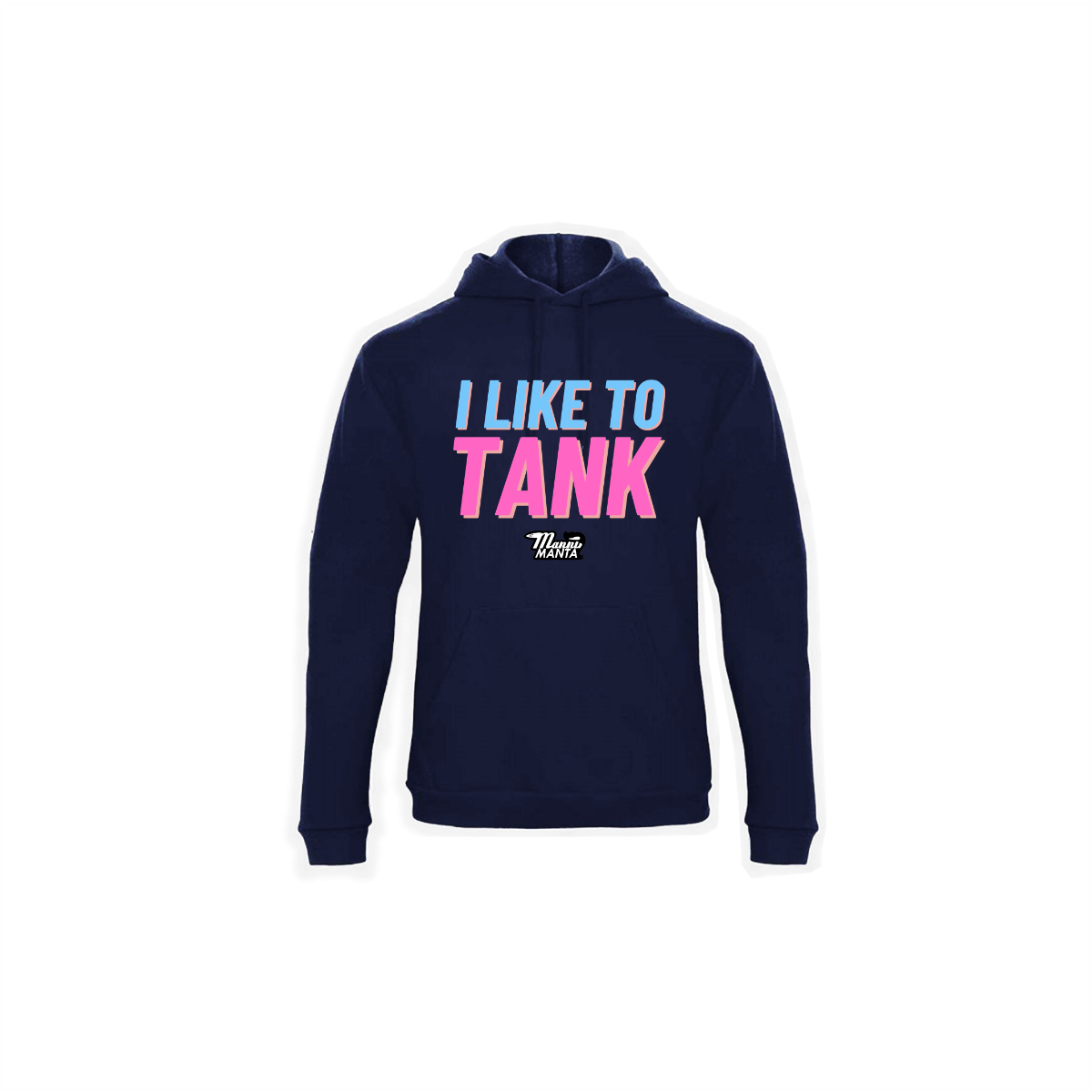 Kapuzen Sweat-Shirt "I LIKE TO TANK" dunkelblau
