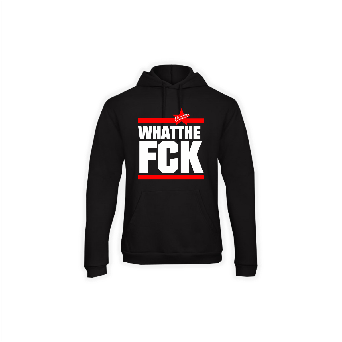 Kapuzen  Sweat-Shirt  "WHAT THE FCK" schwarz