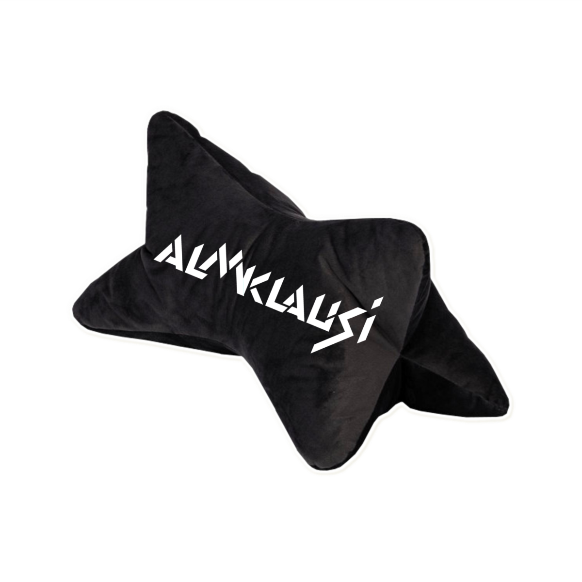 Reisekissen "ALMKLAUSI Logo" schwarz, bestickt