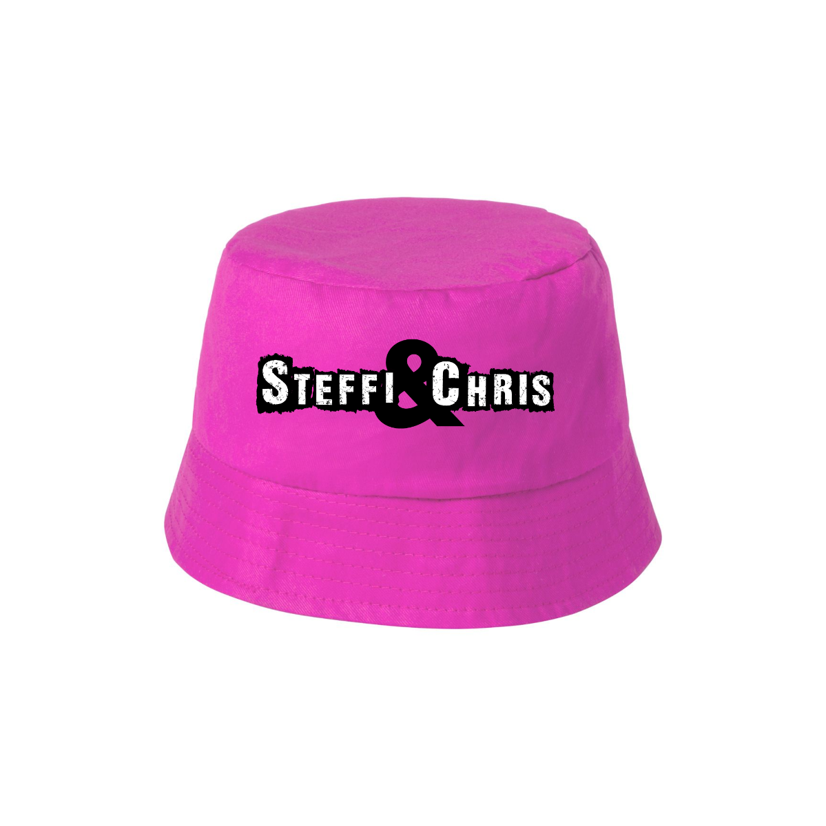 Fischerhut "STEFFI & CHRIS Logo" pink/schwarz