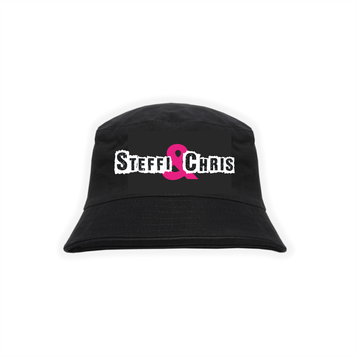 Fischerhut "STEFFI & CHRIS Logo" schwarz