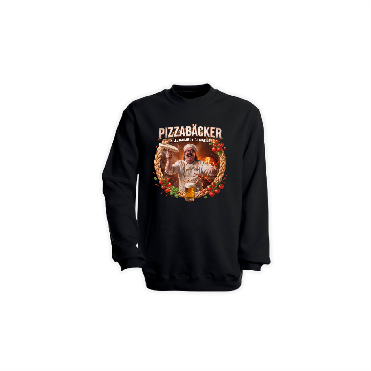 Sweat-Shirt "PIZZABÄCKER" schwarz