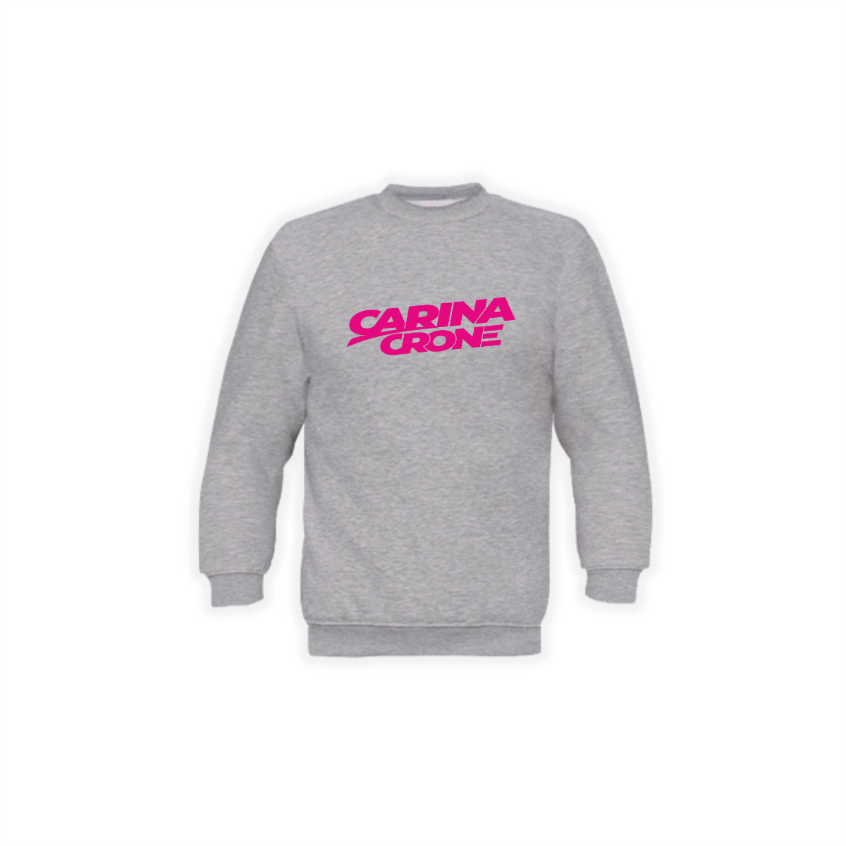 Sweat-Shirt "CARINA CRONE Logo" grau, pinker Druck