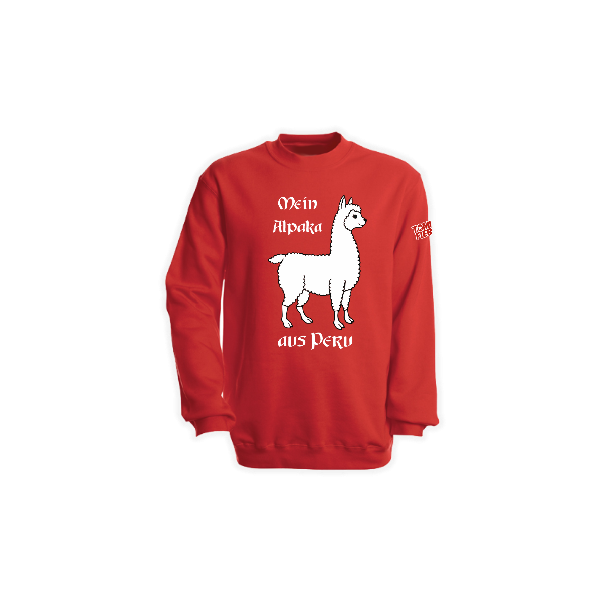 Sweat-Shirt „MEIN ALPAKA AUS PERU” rot