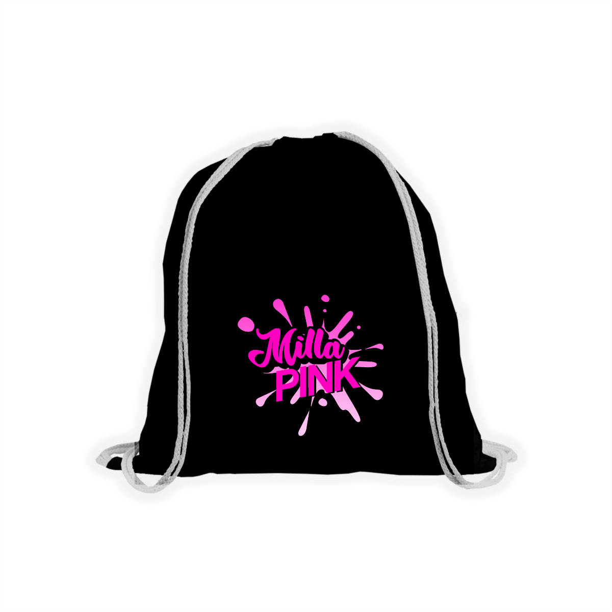 Stoffbeutel "MILLA PINK Logo" schwarz