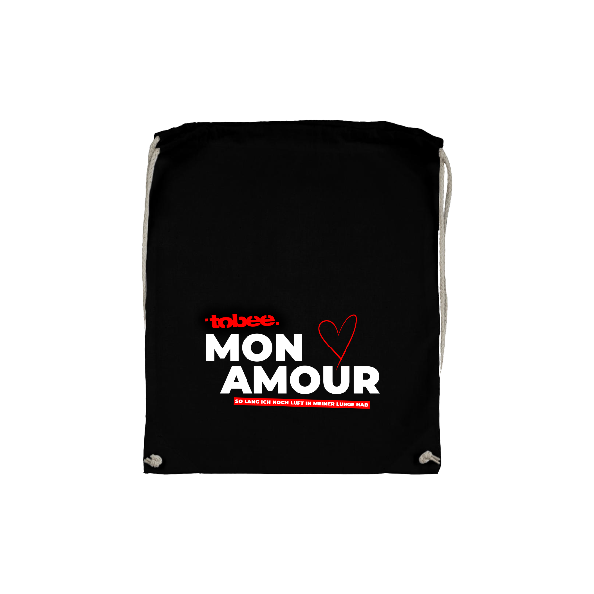 Stoffbeutel "MON AMOUR - So lang ich noch..." schwarz