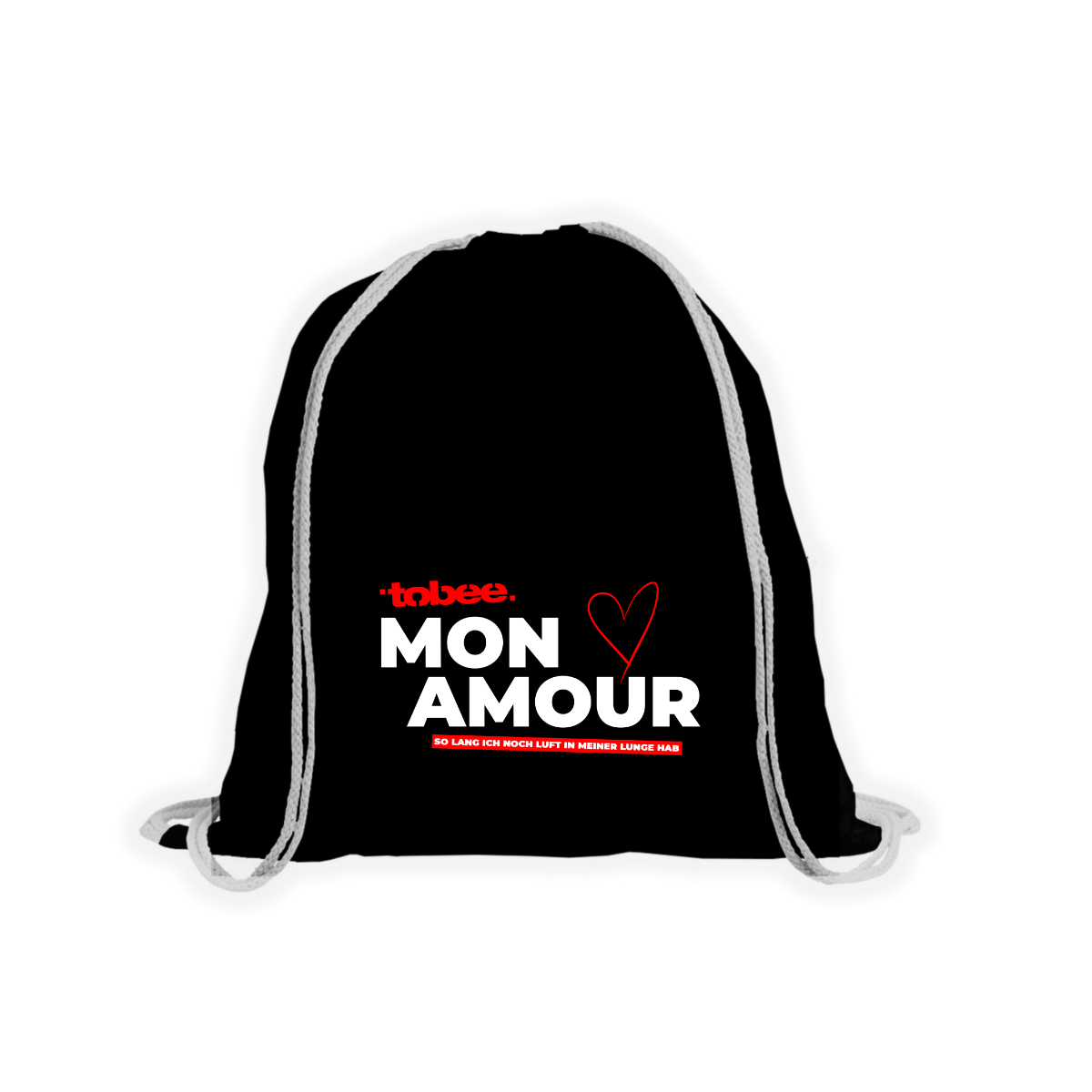 Stoffbeutel "MON AMOUR - So lang ich noch..." schwarz