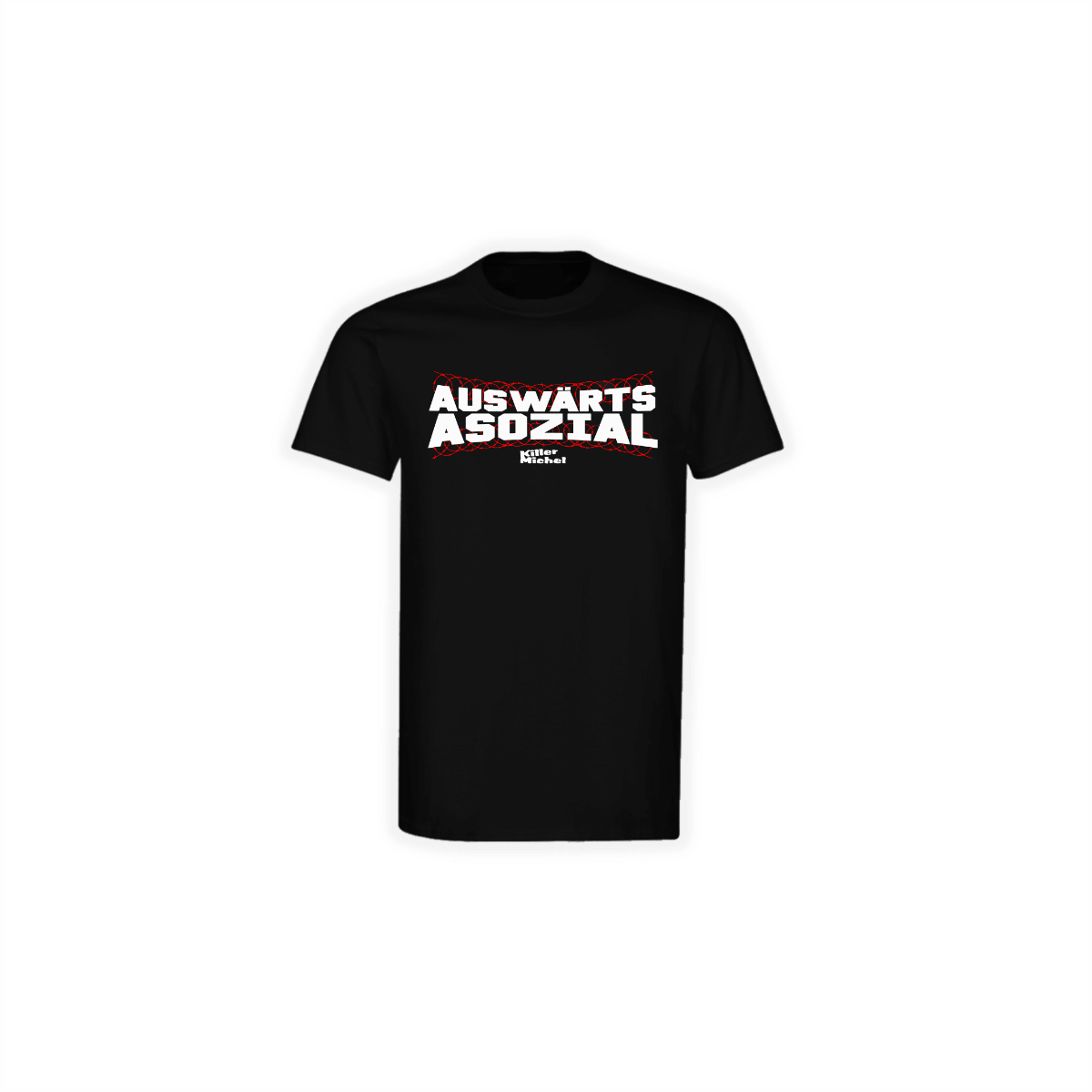 T-Shirt "AUSWÄRTS ASOZIAL" schwarz