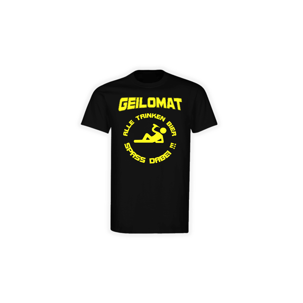 T-Shirt "ALLE TRINKEN BIER" schwarz, gelber Druck