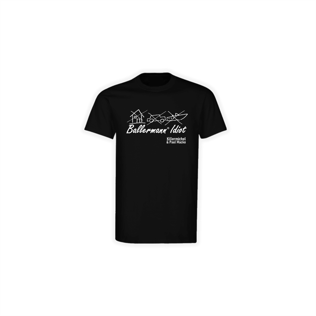 T-Shirt "BALLERMANN® IDIOT" schwarz