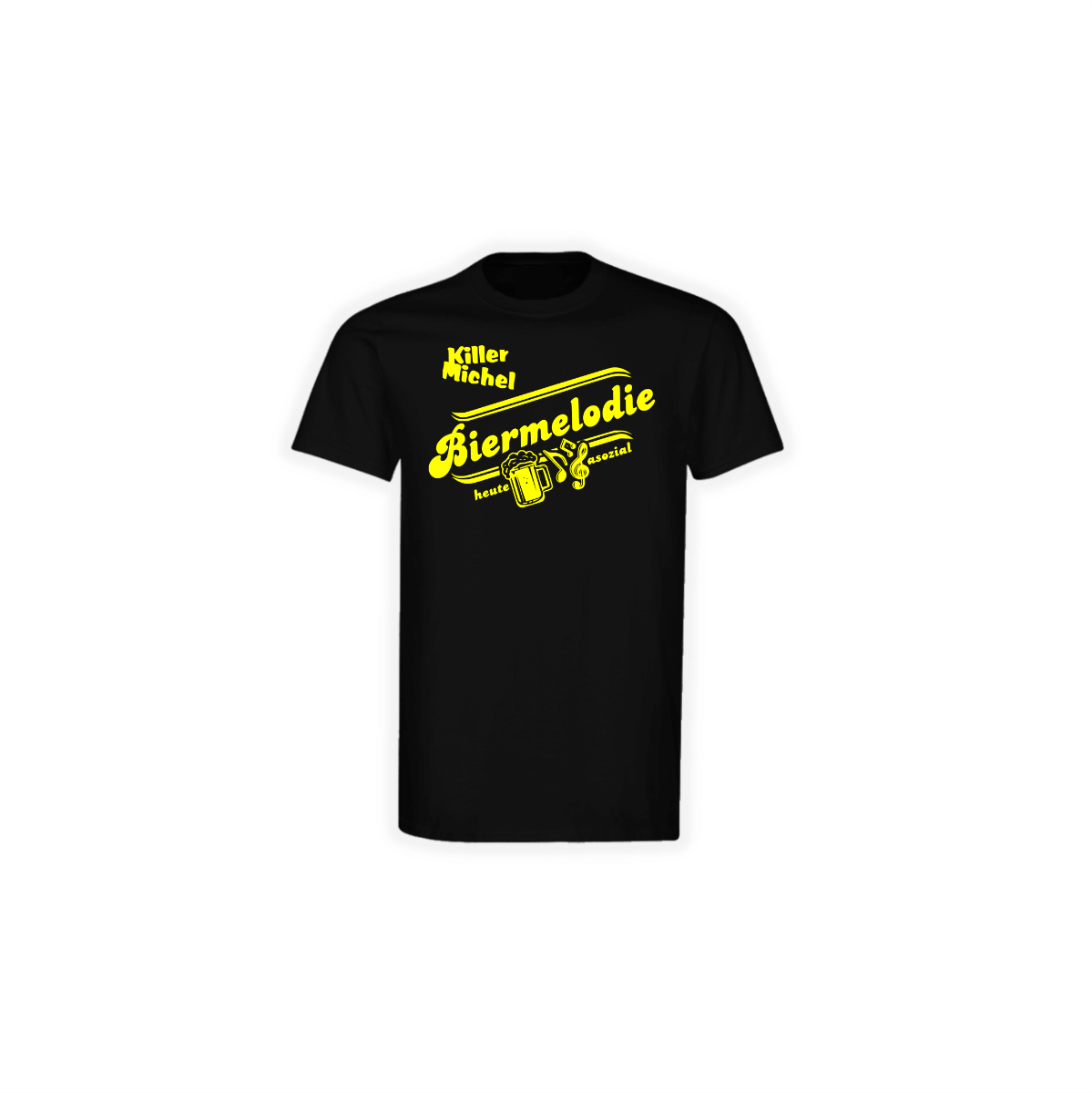 T-Shirt "BIERMELODIE" schwarz, gelber Druck