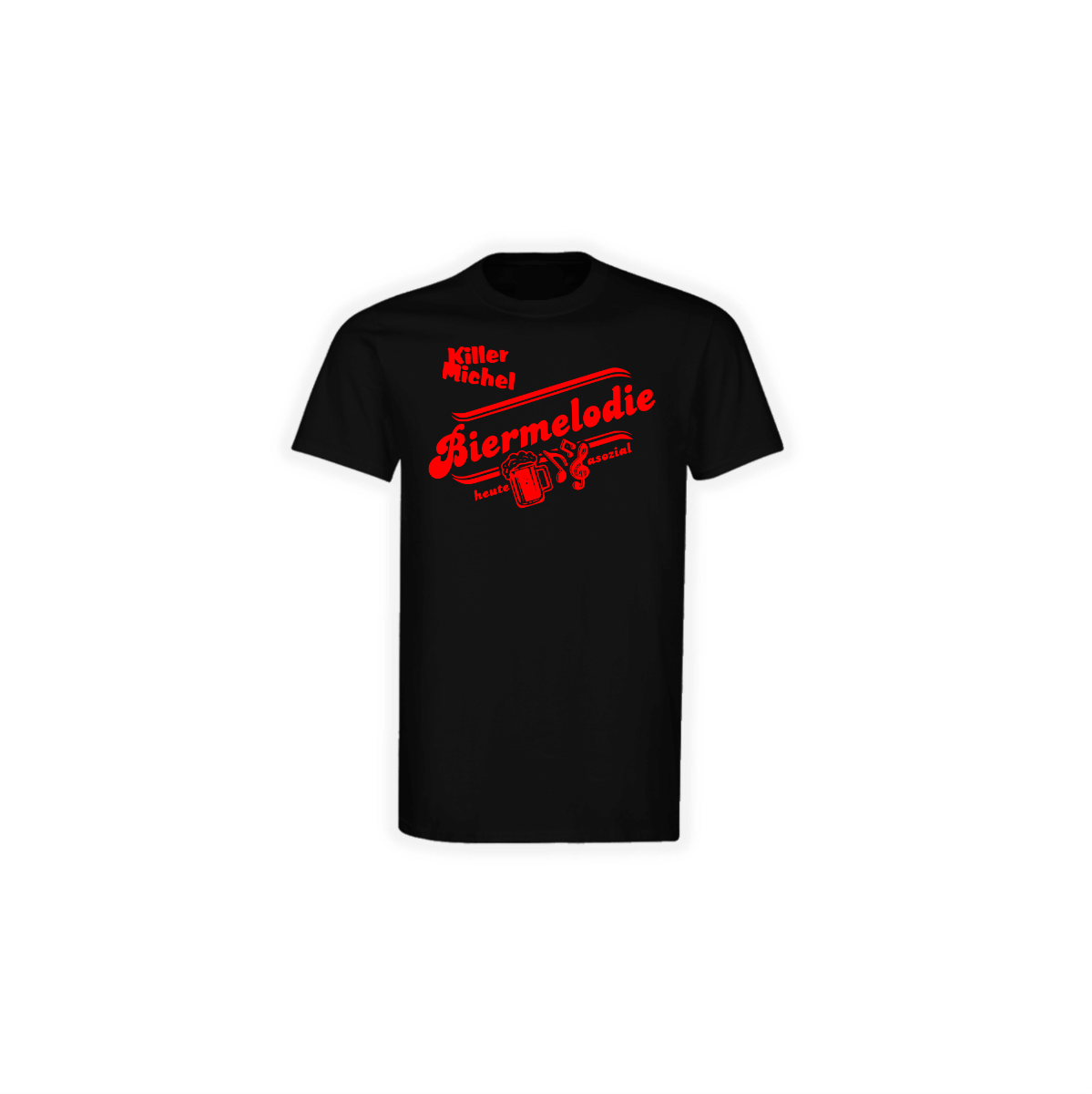 T-Shirt "BIERMELODIE" schwarz, roter Druck