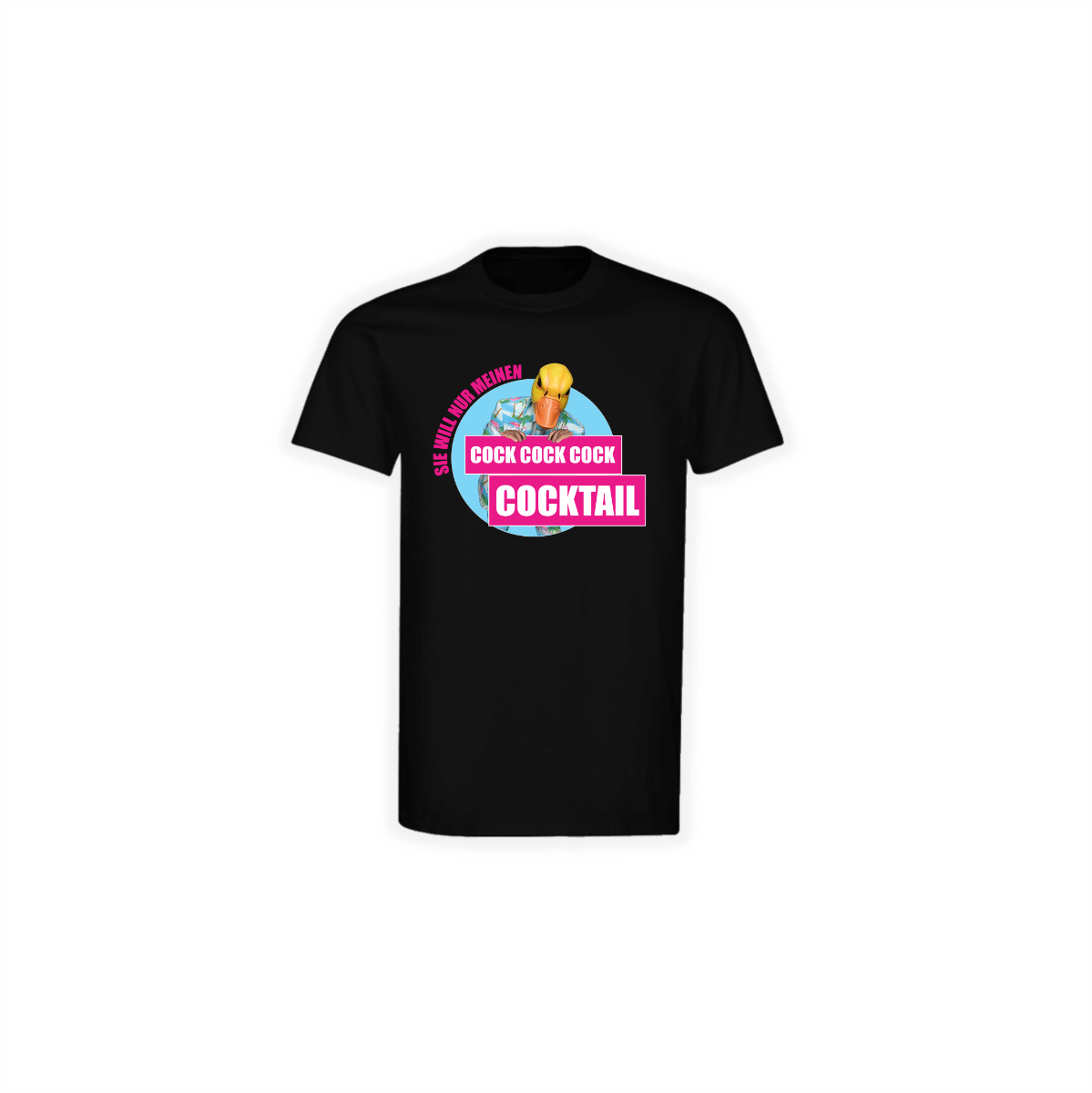 T-Shirt "COCK COCK COCKTAIL" schwarz