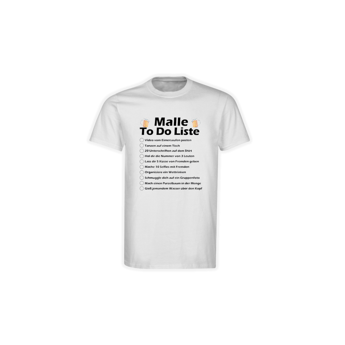 T-Shirt "MALLE TO DO LISTE" weiß