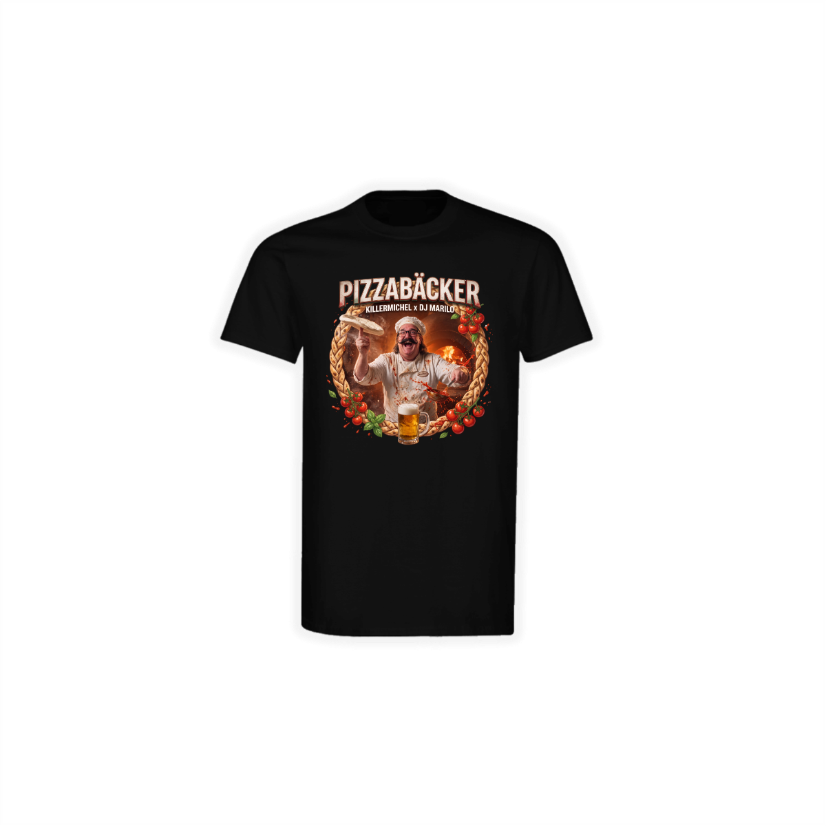 T-Shirt "PIZZABÄCKER" schwarz