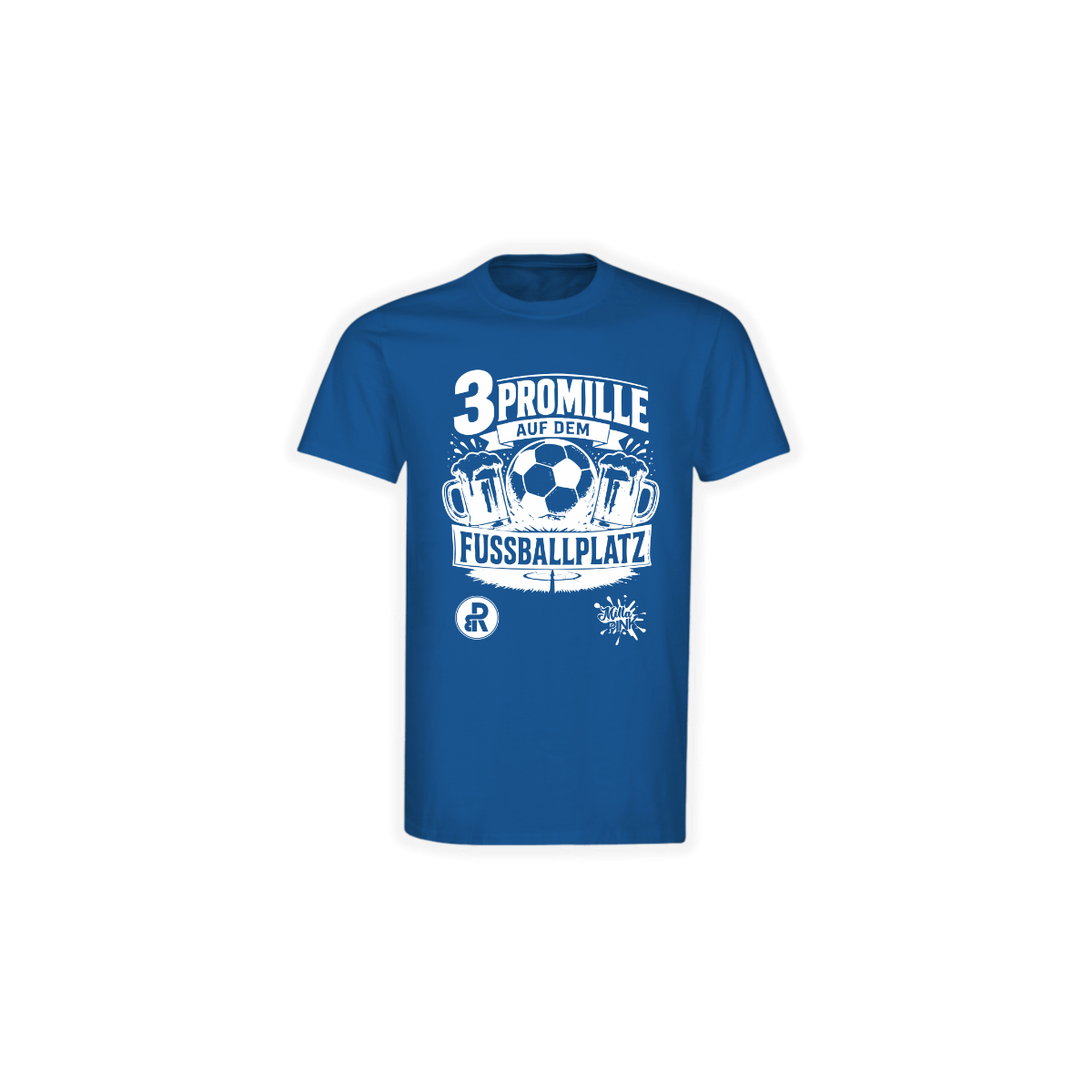 T-Shirt "3 PROMILLE AUF DEM FUSSBALLPLATZ" blau