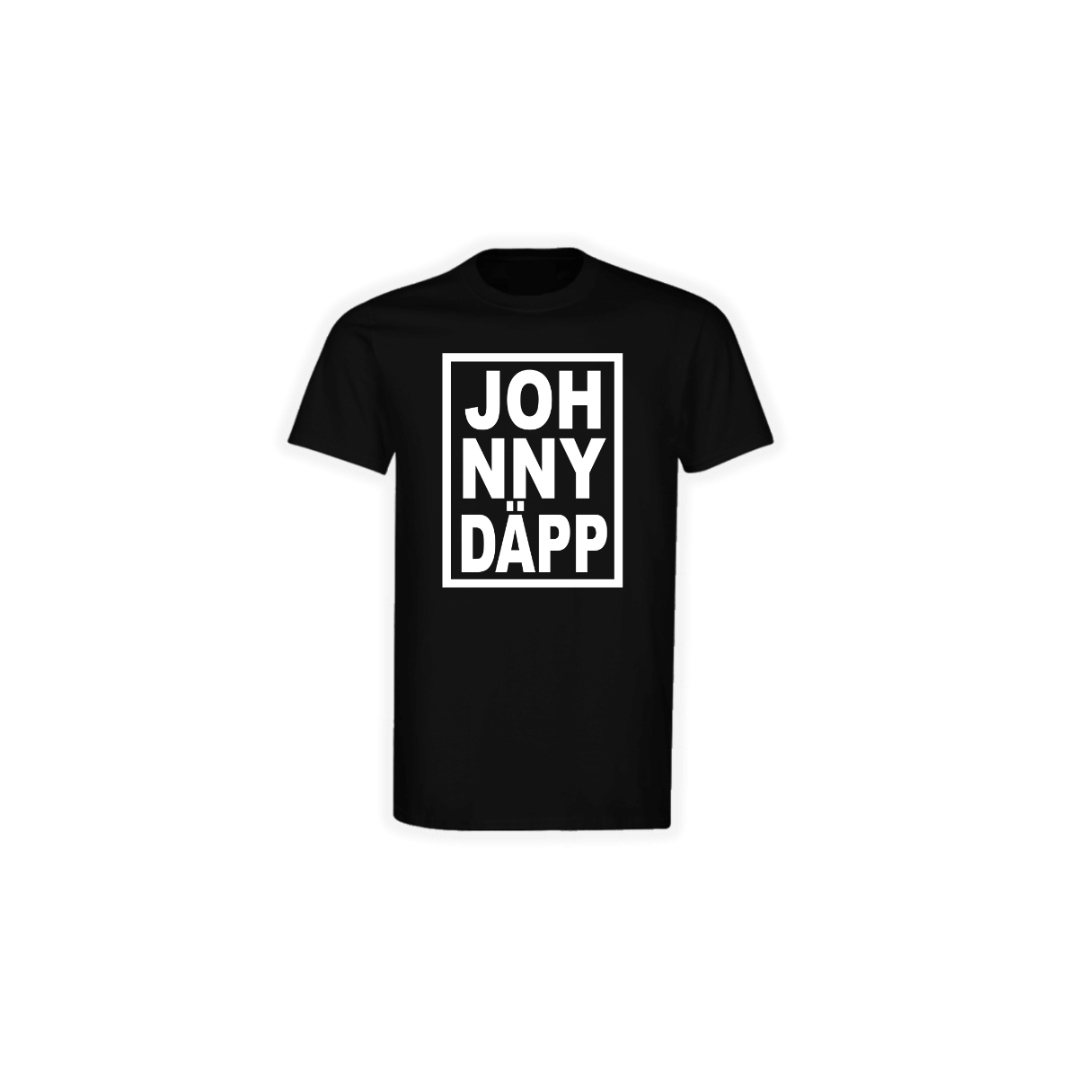 T-Shirt „JOH NNY DÄPP” schwarz
