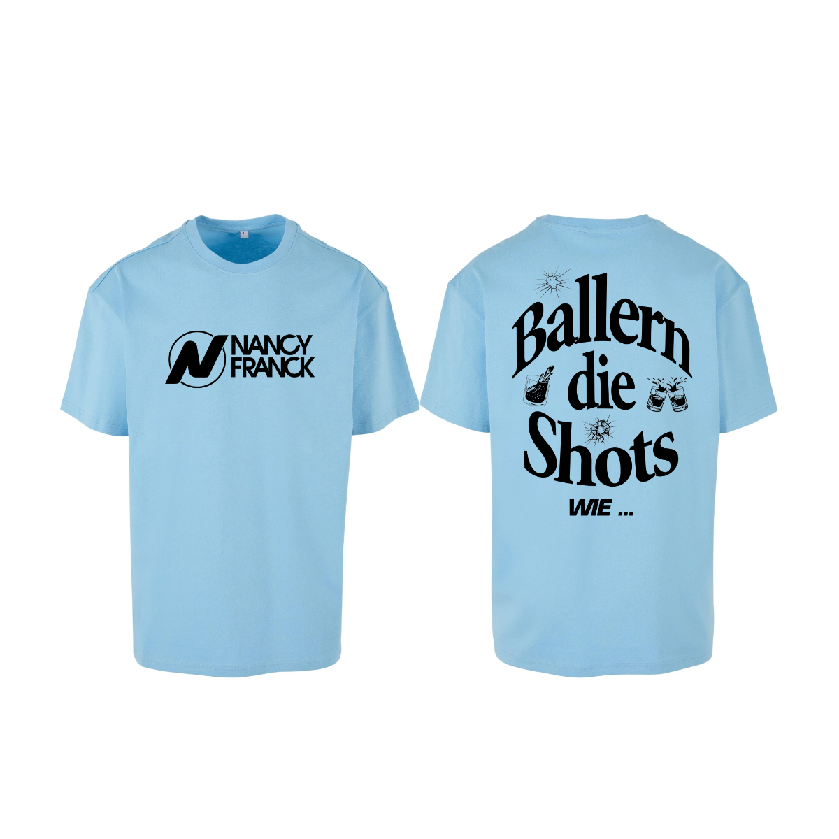 T-Shirt "BALLERN" oversize, sky blue