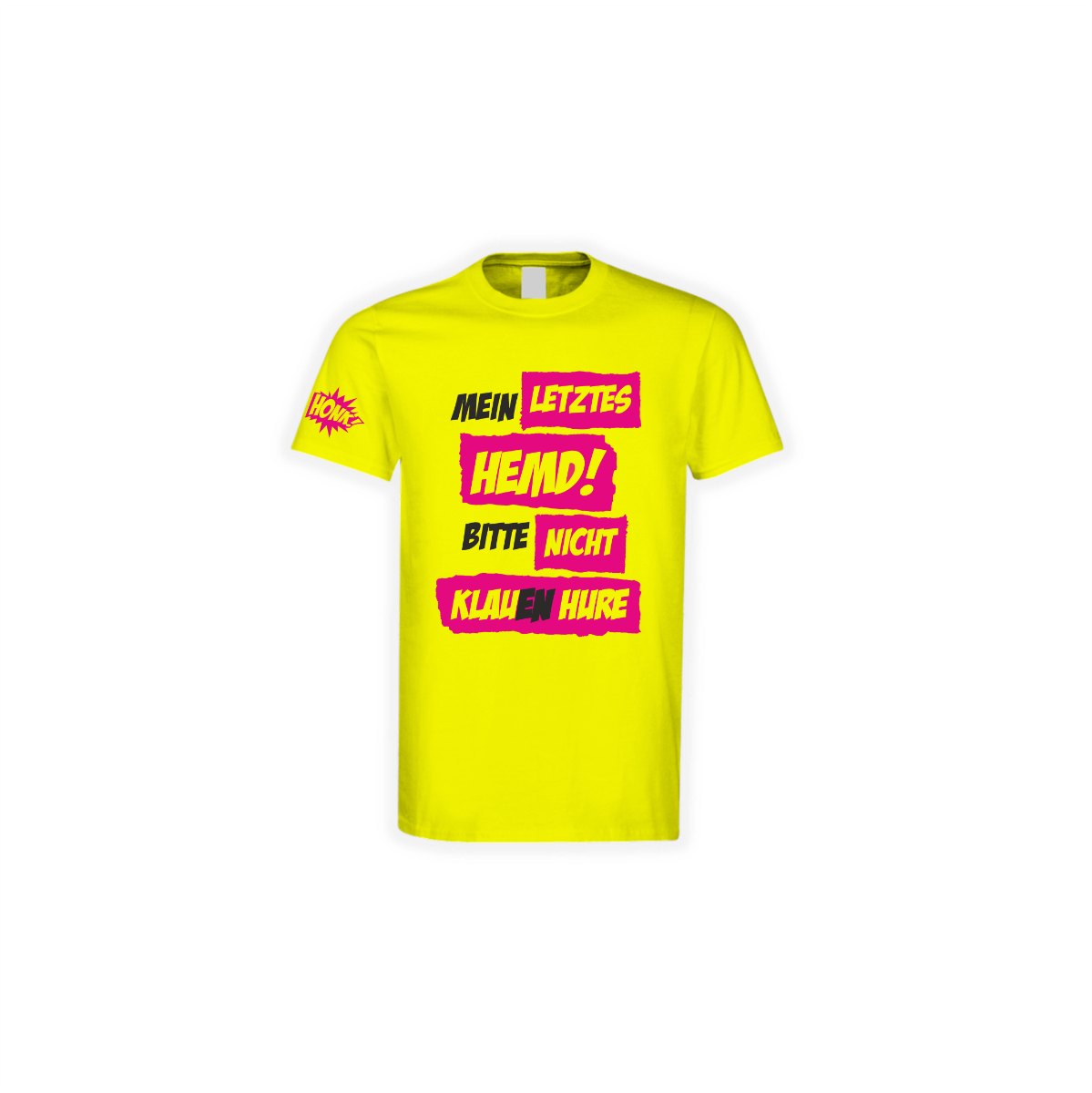 T-Shirt "LETZTES HEMD" gelb
