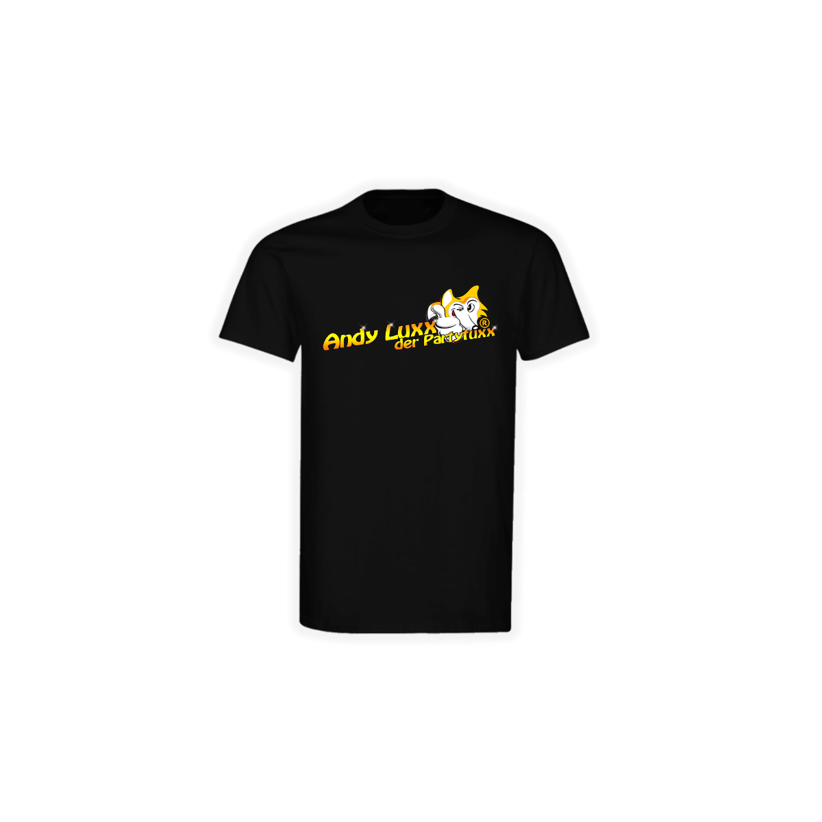 T-Shirt "ANDY LUXX DER PARTYFUXX Logo" gelb, schwarz