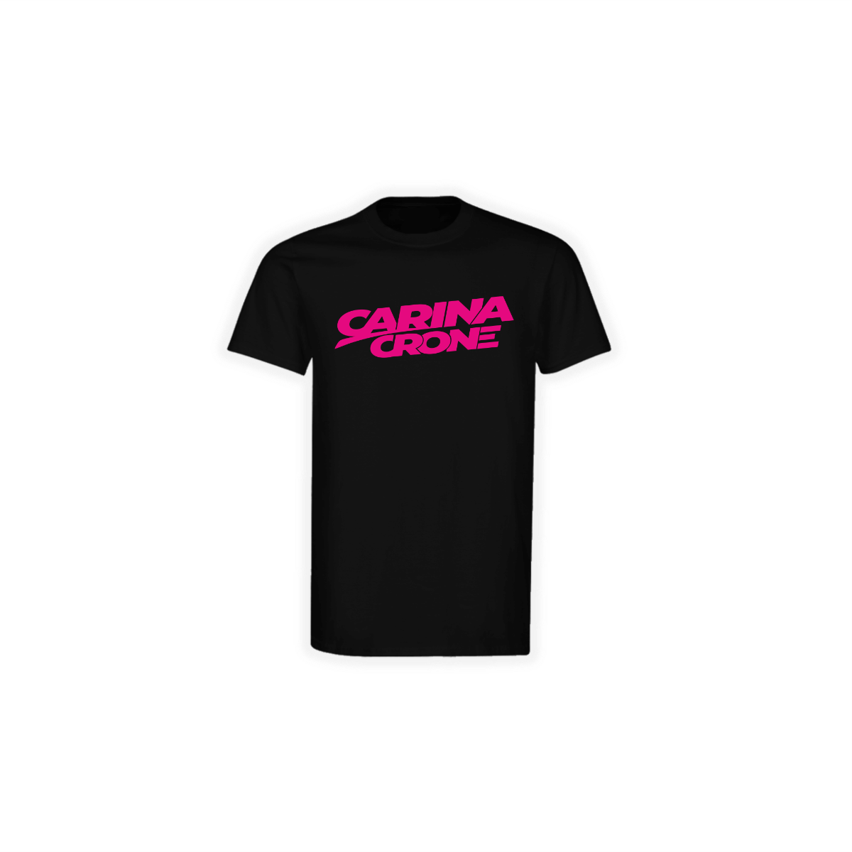 T-Shirt "CARINA CRONE Logo" schwarz, pinker Druck