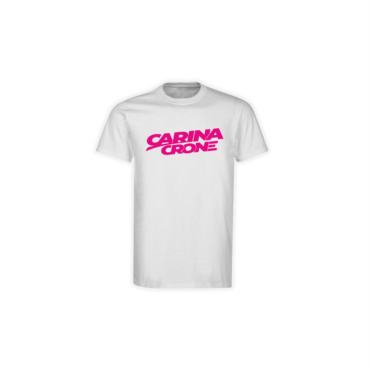 T-Shirt "CARINA CRONE Logo" weiß, pinker Druck