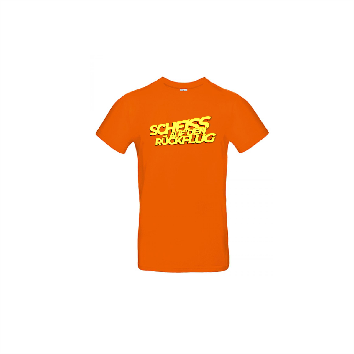 T-Shirt "SCHEISS AUF DEN RÜCKFLUG" orange