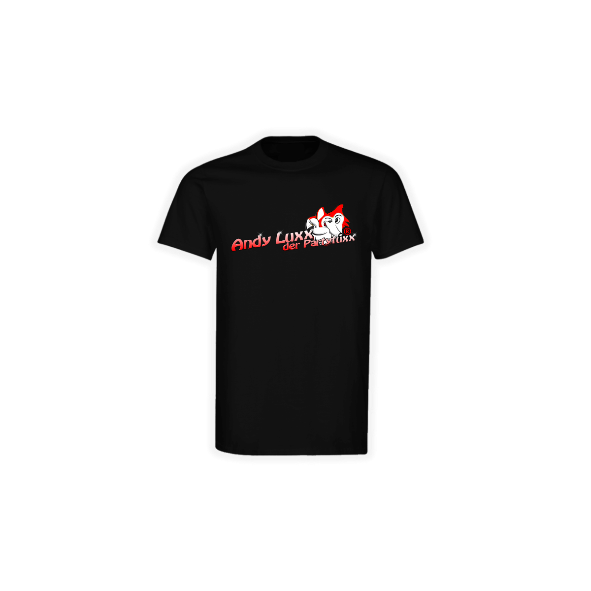 T-Shirt "ANDY LUXX DER PARTYFUXX Logo" rot, schwarz