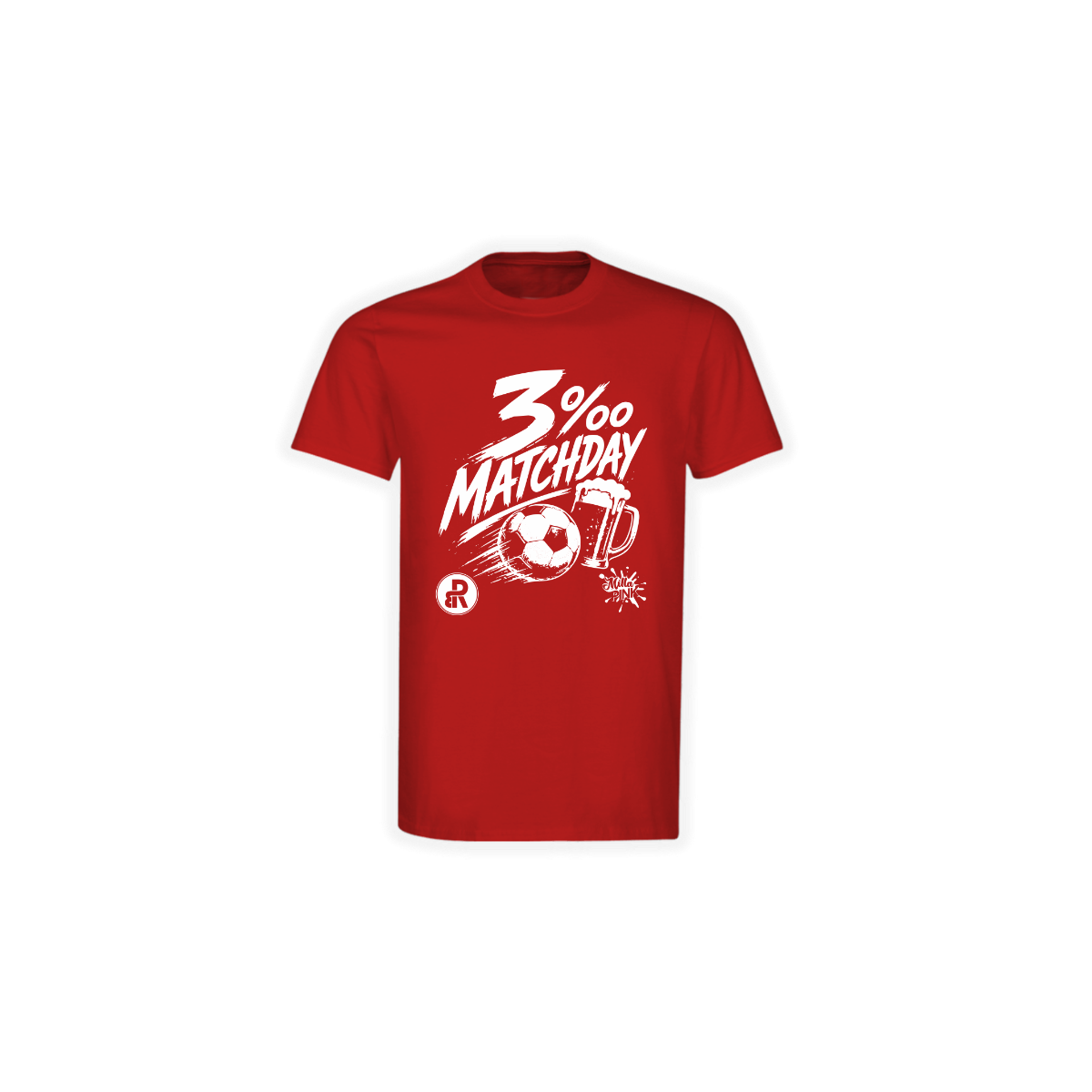 T-Shirt "3 PROMILLE MATCHDAY" rot