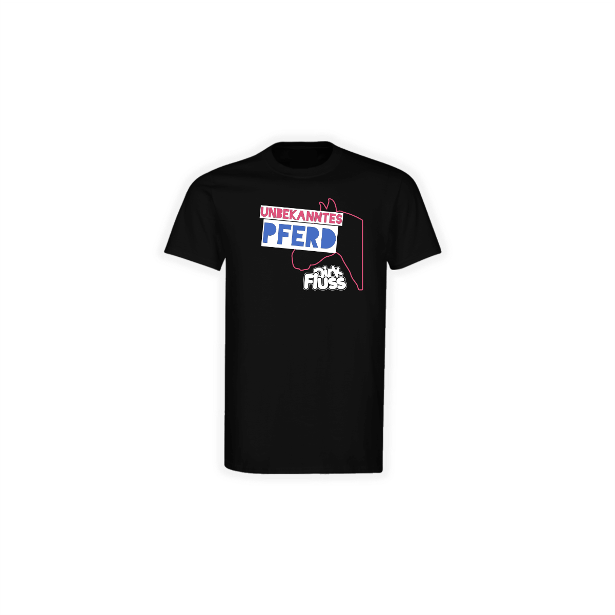 T-Shirt "UNBEKANNTES PFERD" schwarz