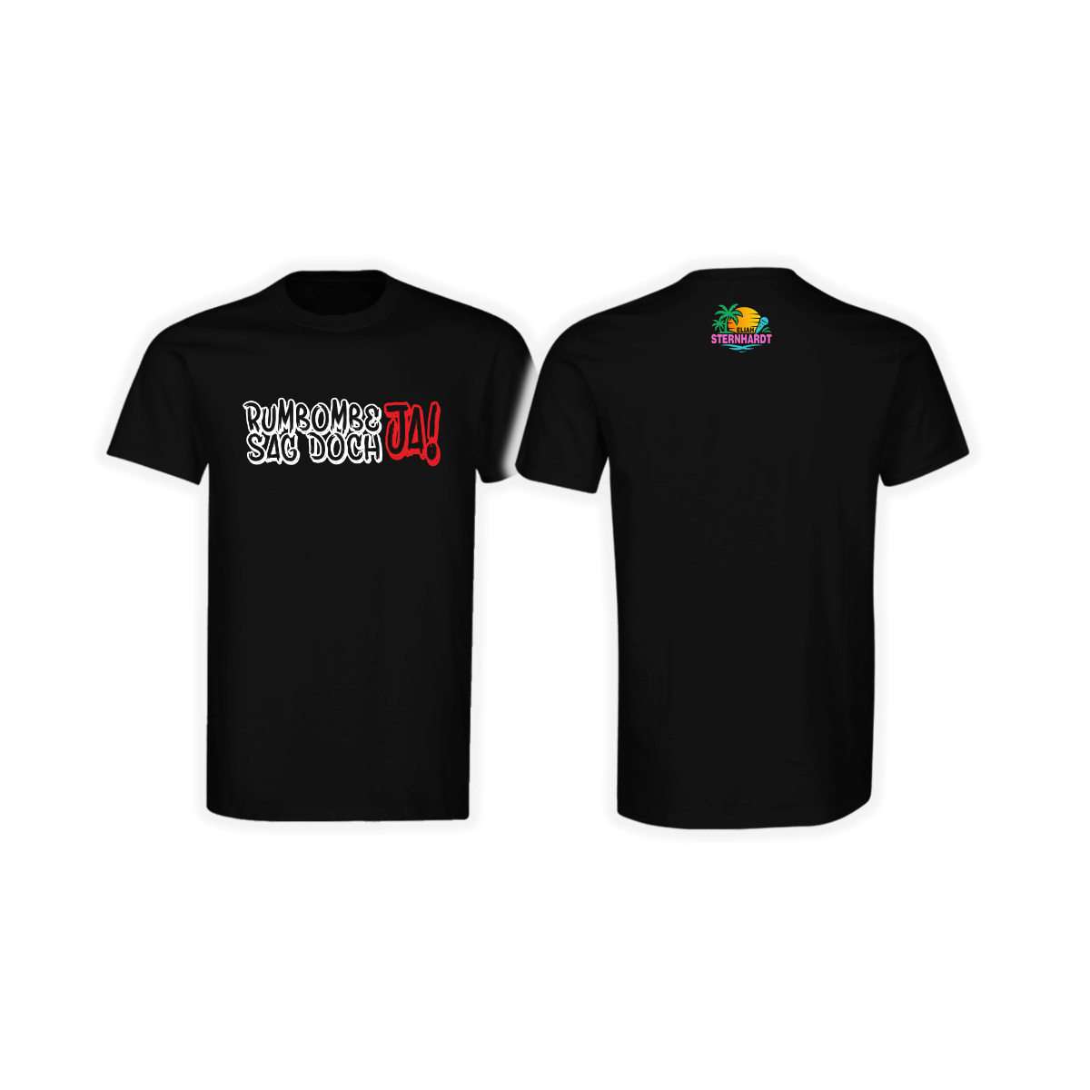 T-Shirt „RUMBOMBE SAG DOCH JA” schwarz