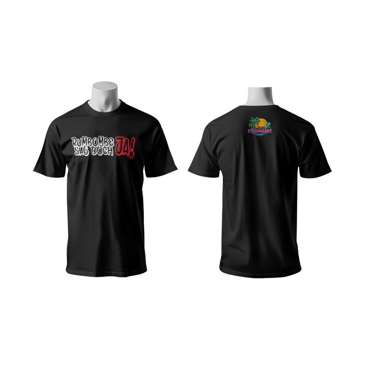 T-Shirt „RUMBOMBE SAG DOCH JA” schwarz