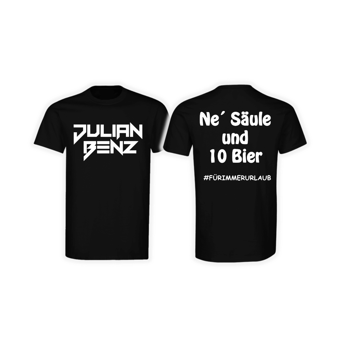 T-Shirt "NE' SÄULE UND 10 BIER" schwarz