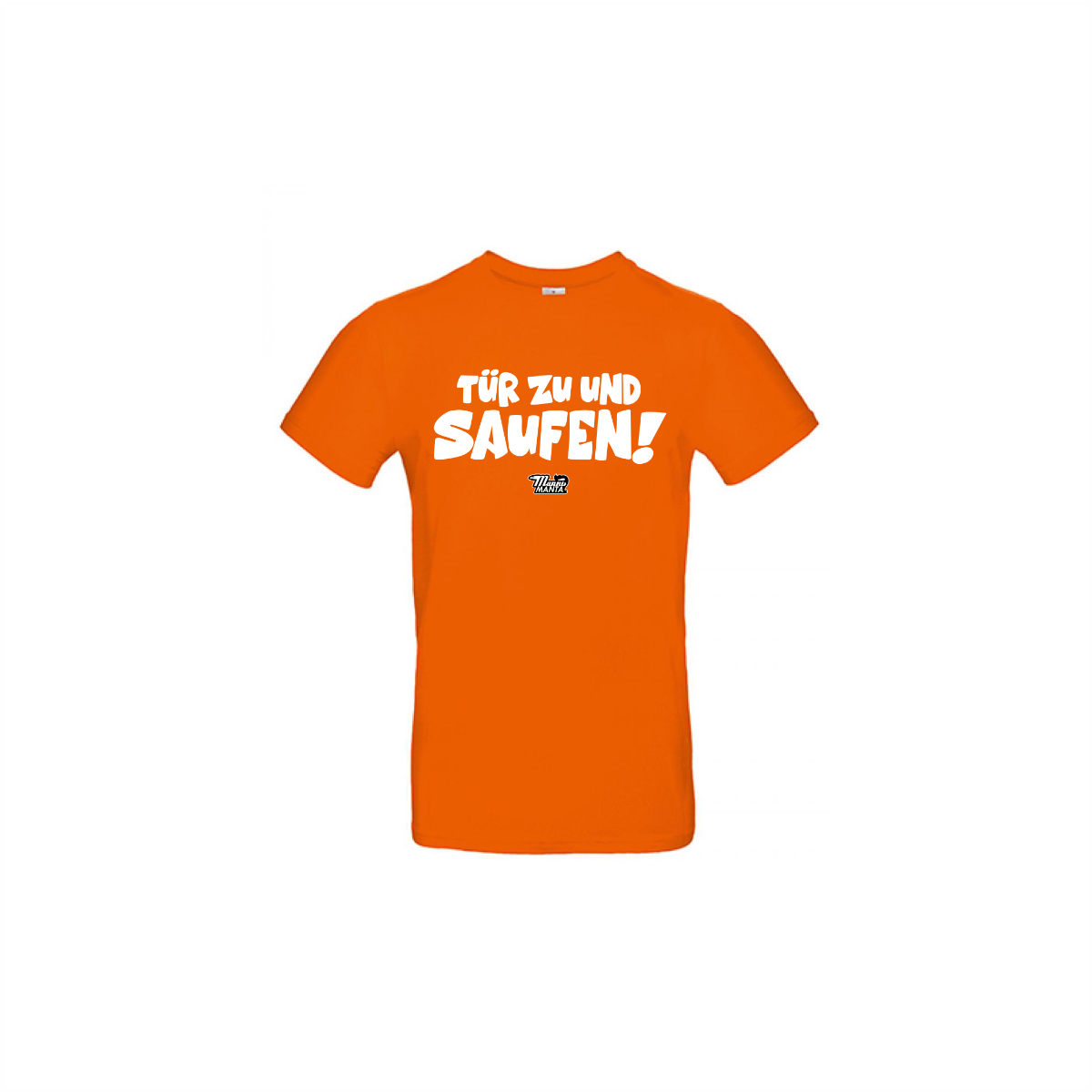 T-Shirt "TÜR ZU UND SAUFEN" orange