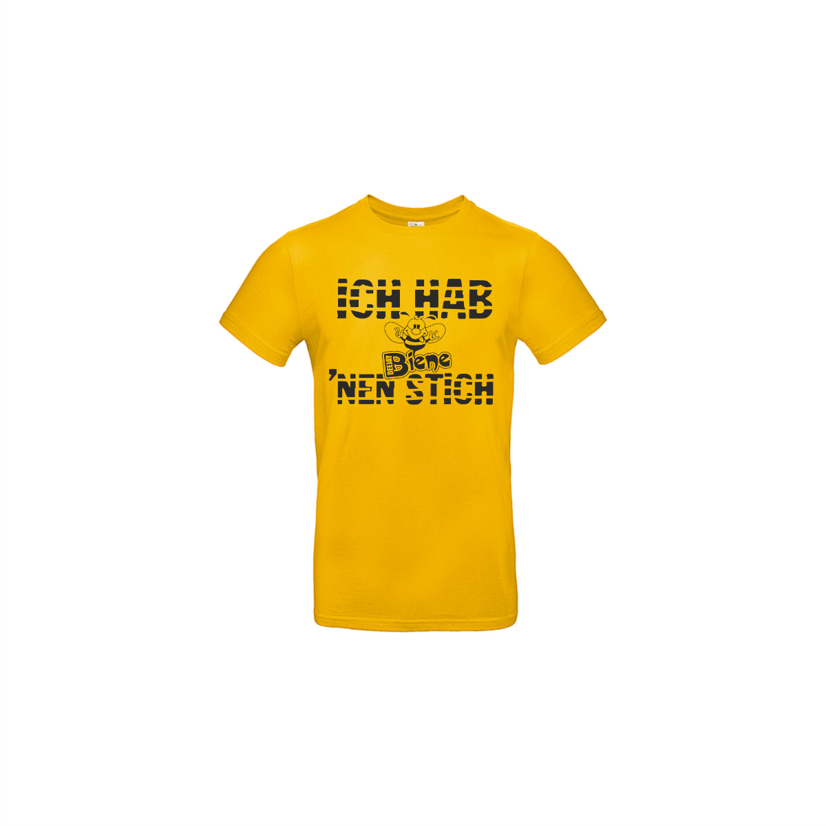 T-Shirt "ICH HAB 'NEN STICH" gelb