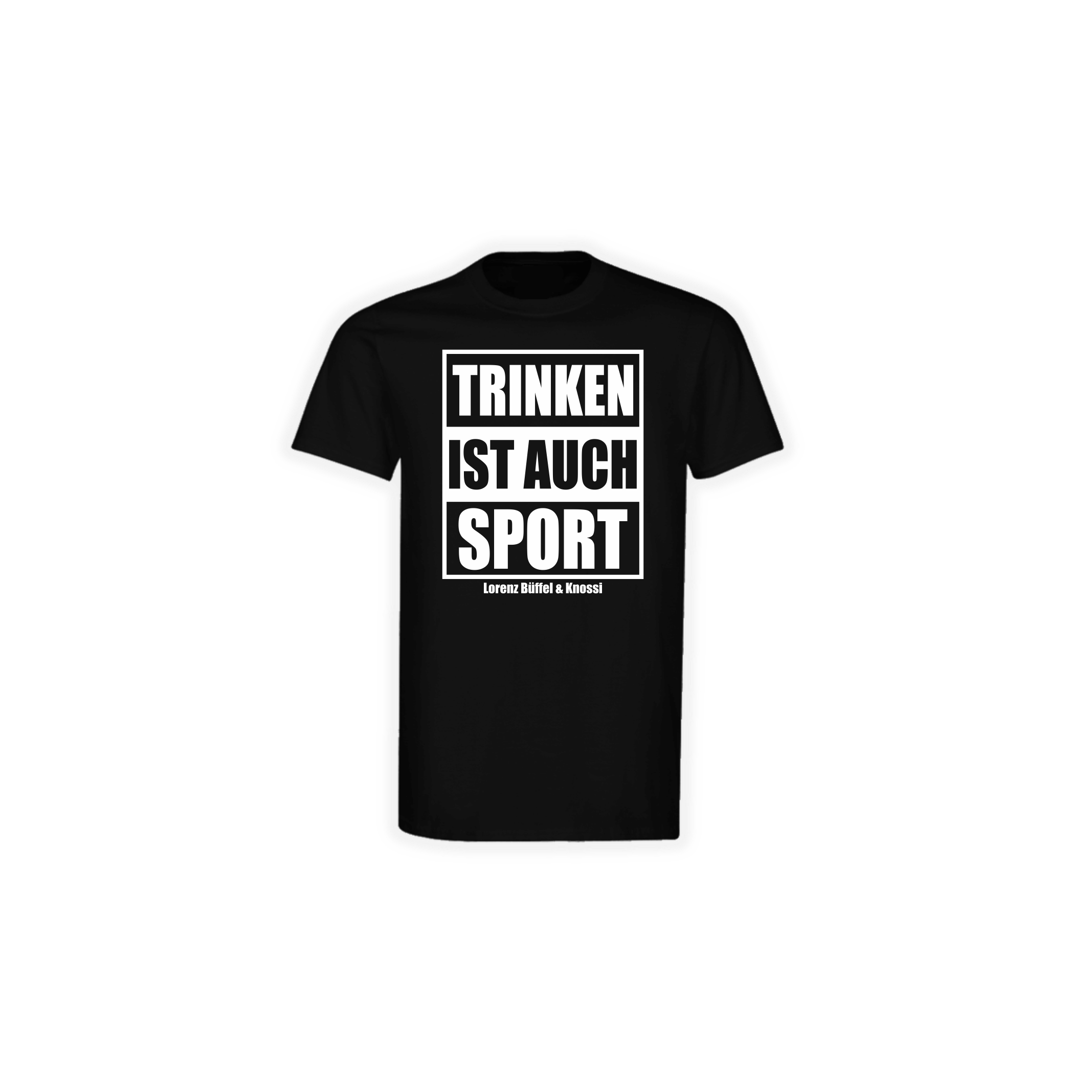 T-Shirt "TRINKEN IST AUCH SPORT" schwarz