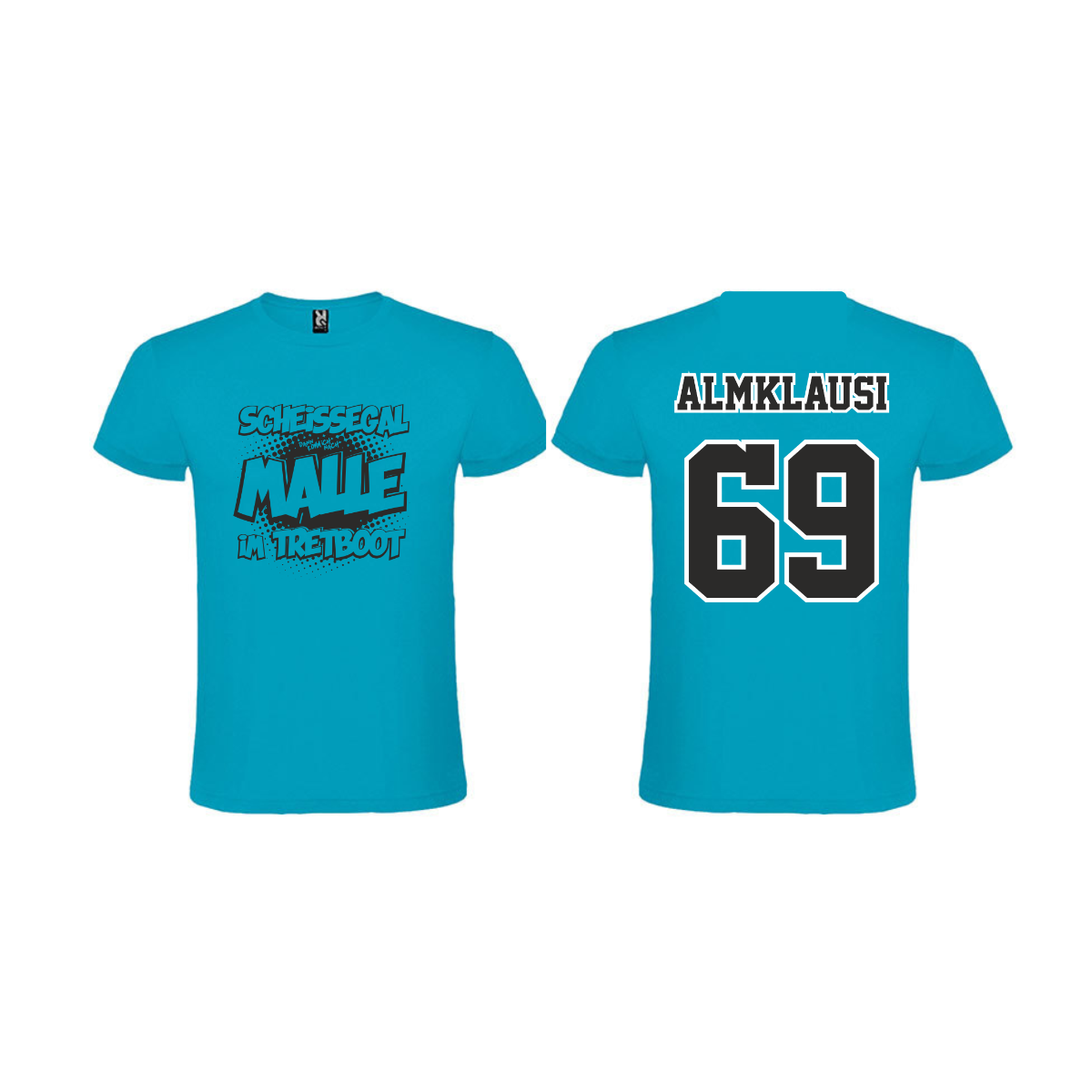 T-Shirt "TRETBOOT 69" türkis