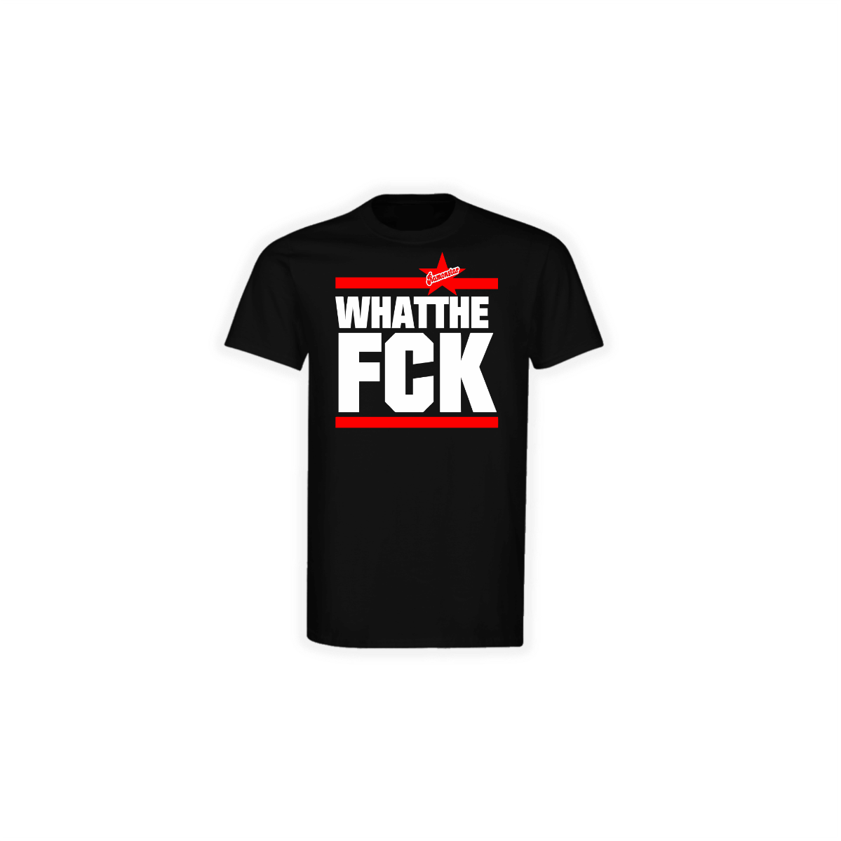 T-Shirt "WHAT THE FCK" schwarz