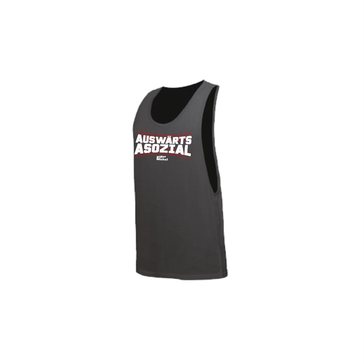 Tanktop "AUSWÄRTS ASOZIAL" neonschwarz