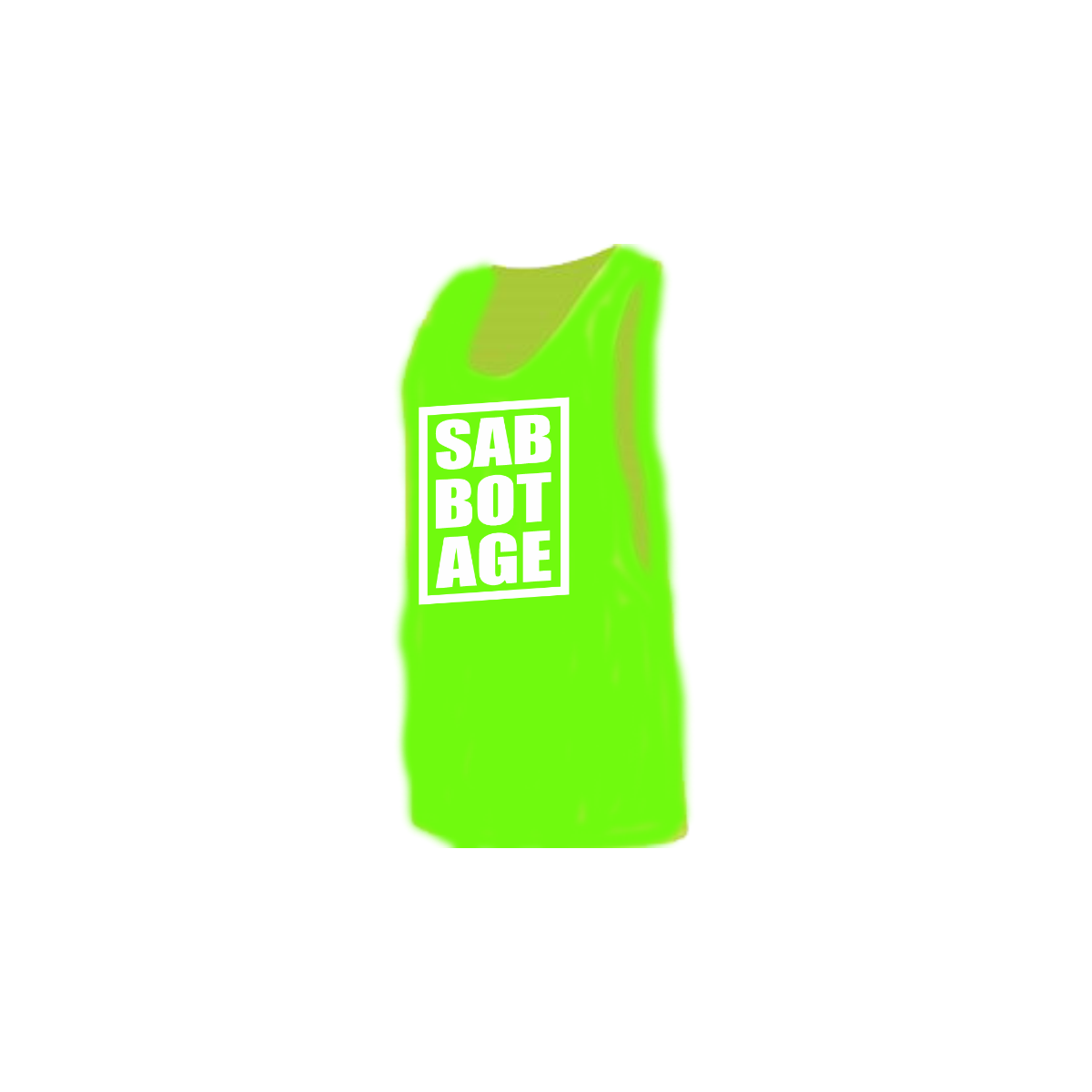 Tanktop "SAB BOT AGE" neongrün Logo weiss