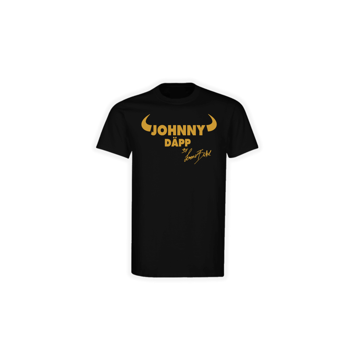 T-Shirt „JOHNNY DÄPP” Logo gold
